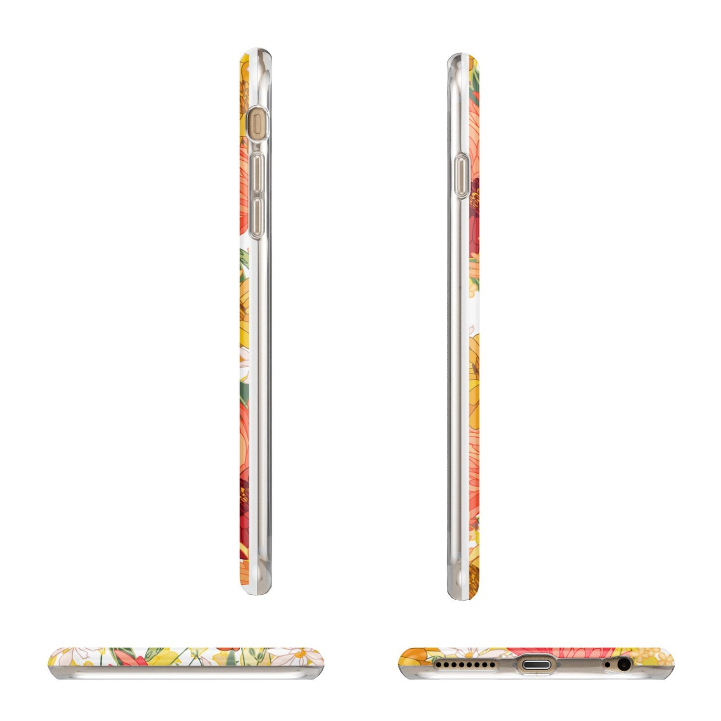 Floral Gerbera Apple iPhone 6 Plus 3D Wrap Tough Case Alternative Image Angles