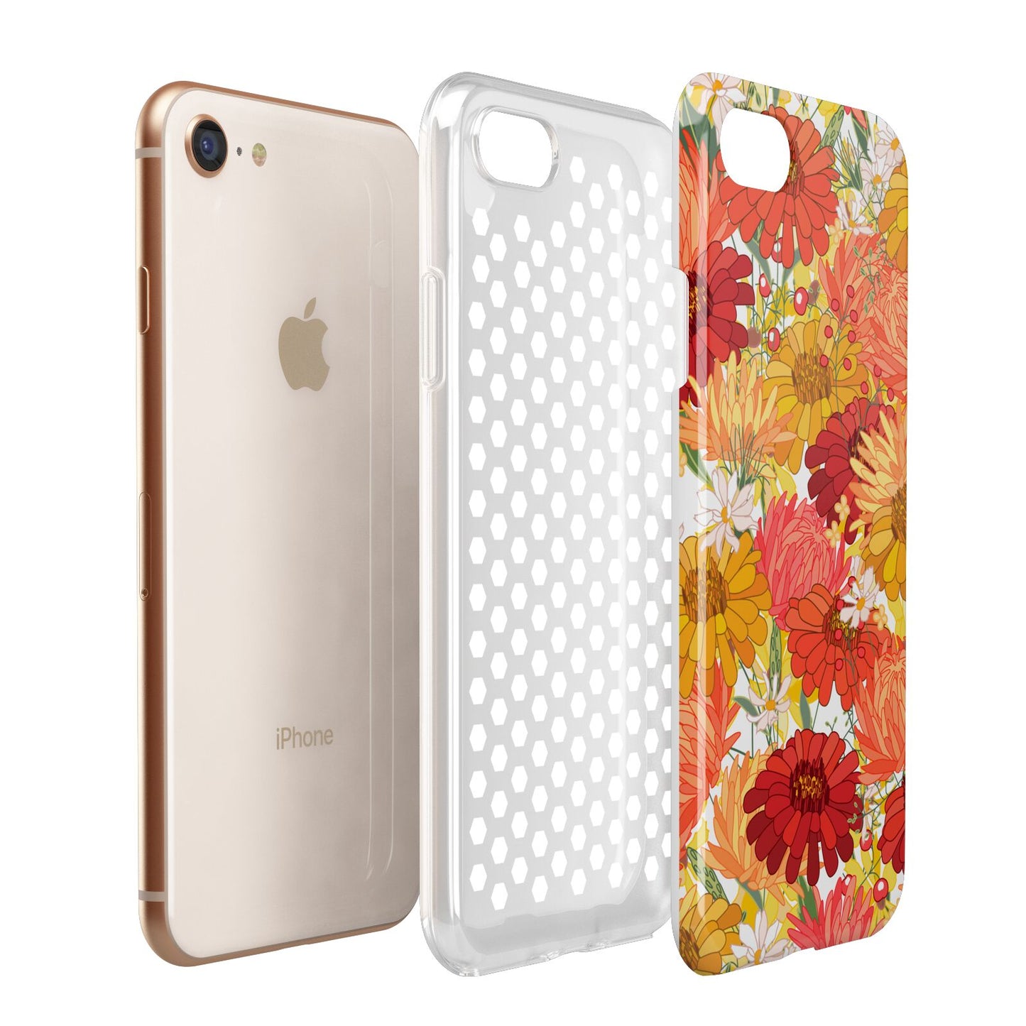 Floral Gerbera Apple iPhone 7 8 3D Tough Case Expanded View