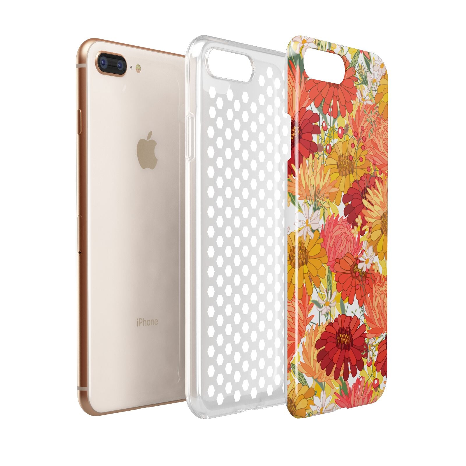 Floral Gerbera Apple iPhone 7 8 Plus 3D Tough Case Expanded View