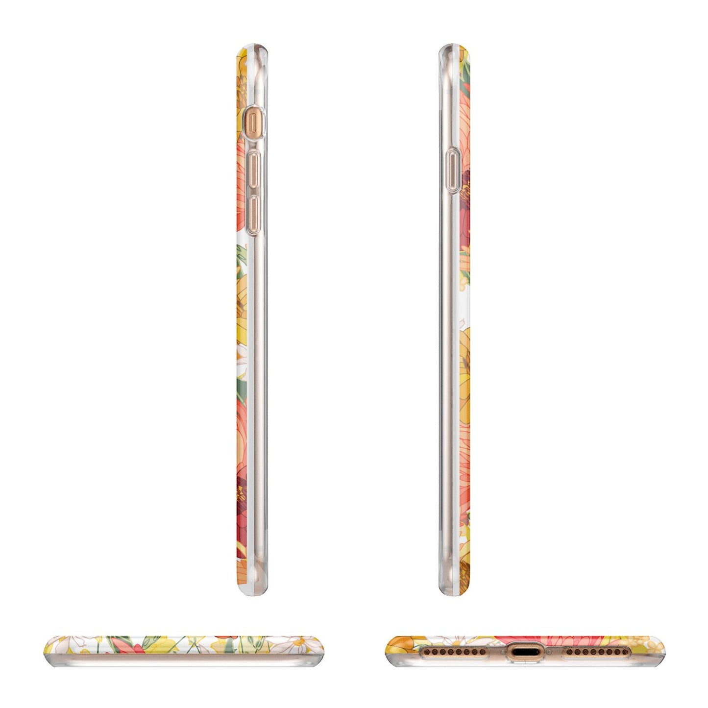 Floral Gerbera Apple iPhone 7 8 Plus 3D Wrap Tough Case Alternative Image Angles