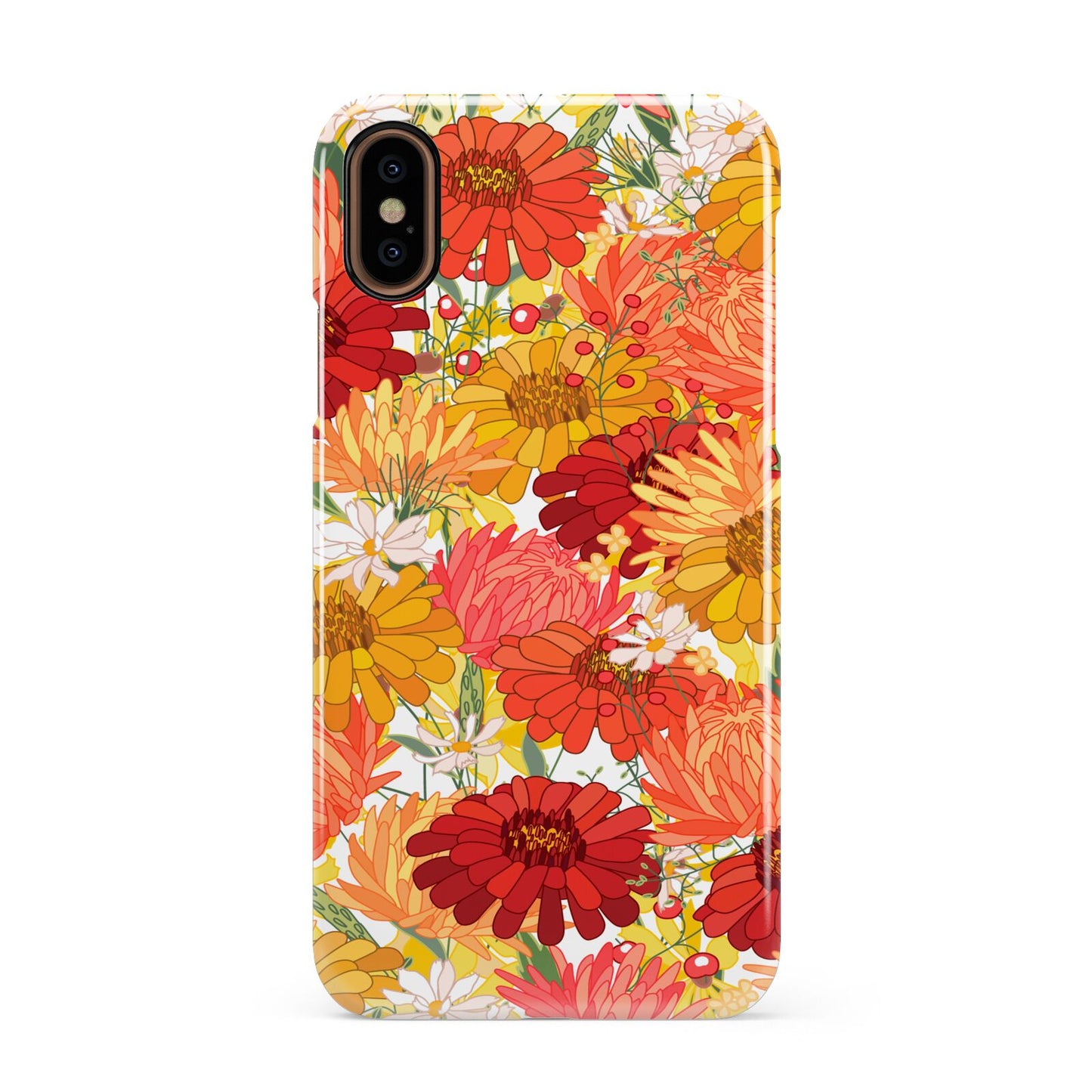 Floral Gerbera Apple iPhone XS 3D Snap Case