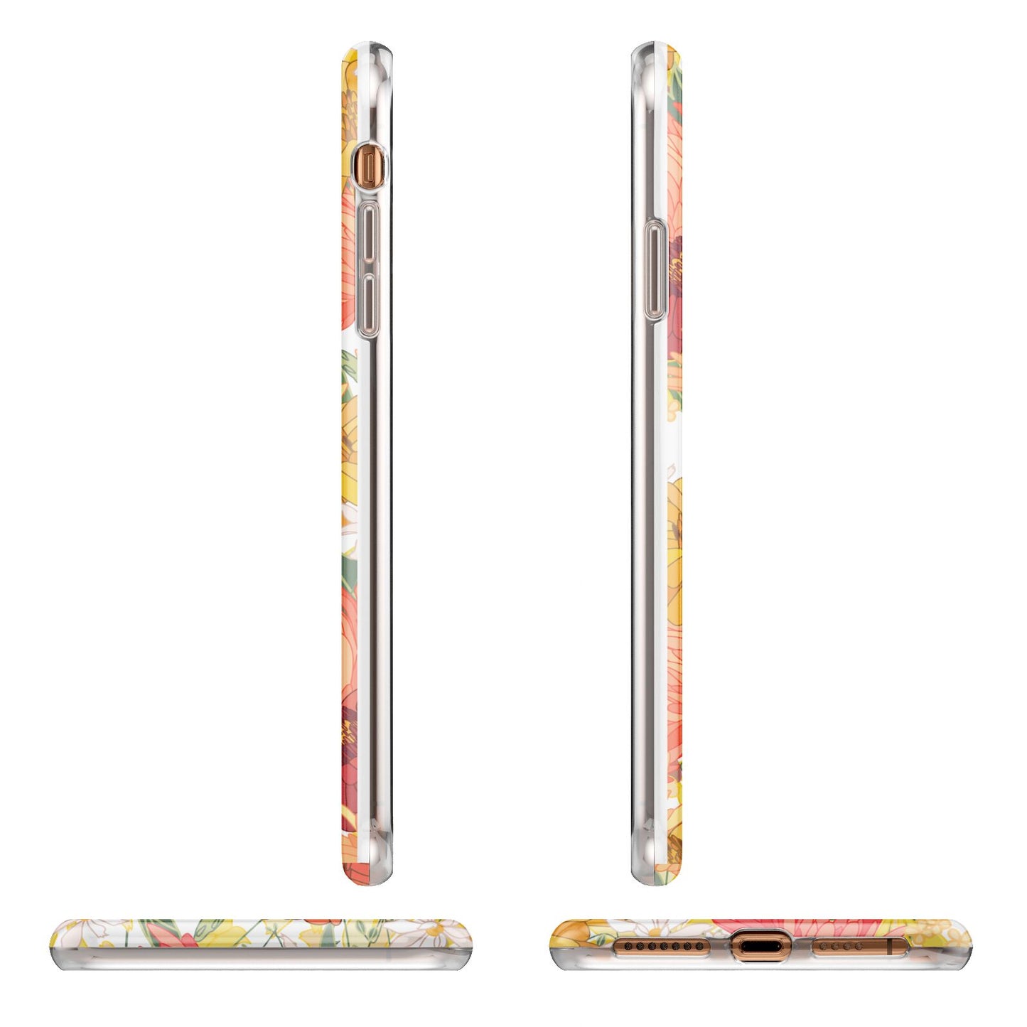 Floral Gerbera Apple iPhone XS Max 3D Wrap Tough Case Alternative Image Angles