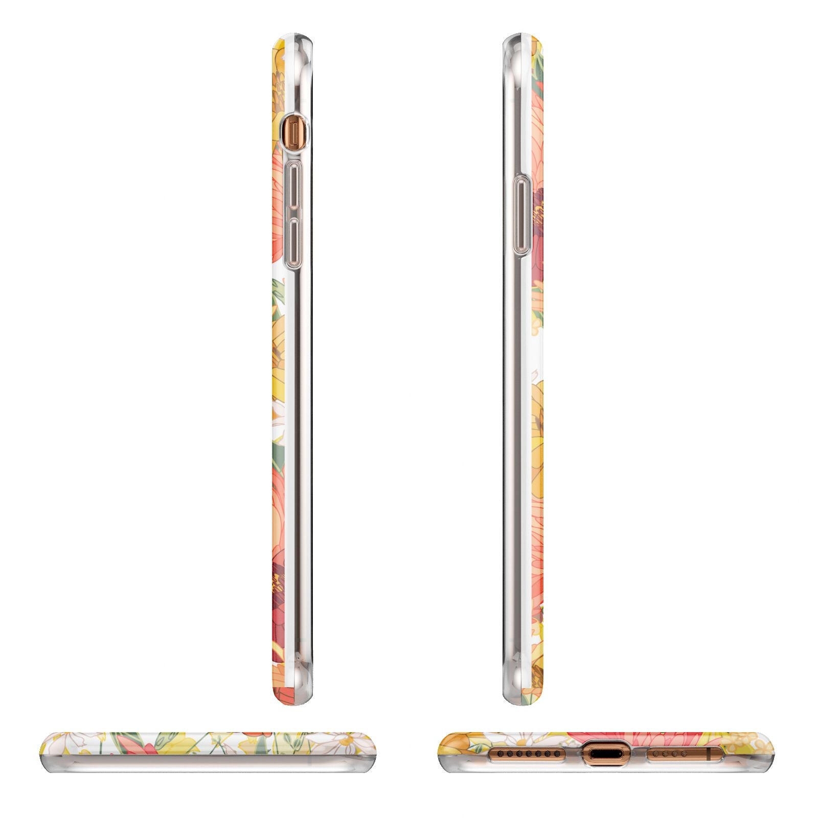 Floral Gerbera Apple iPhone XS Max 3D Wrap Tough Case Alternative Image Angles