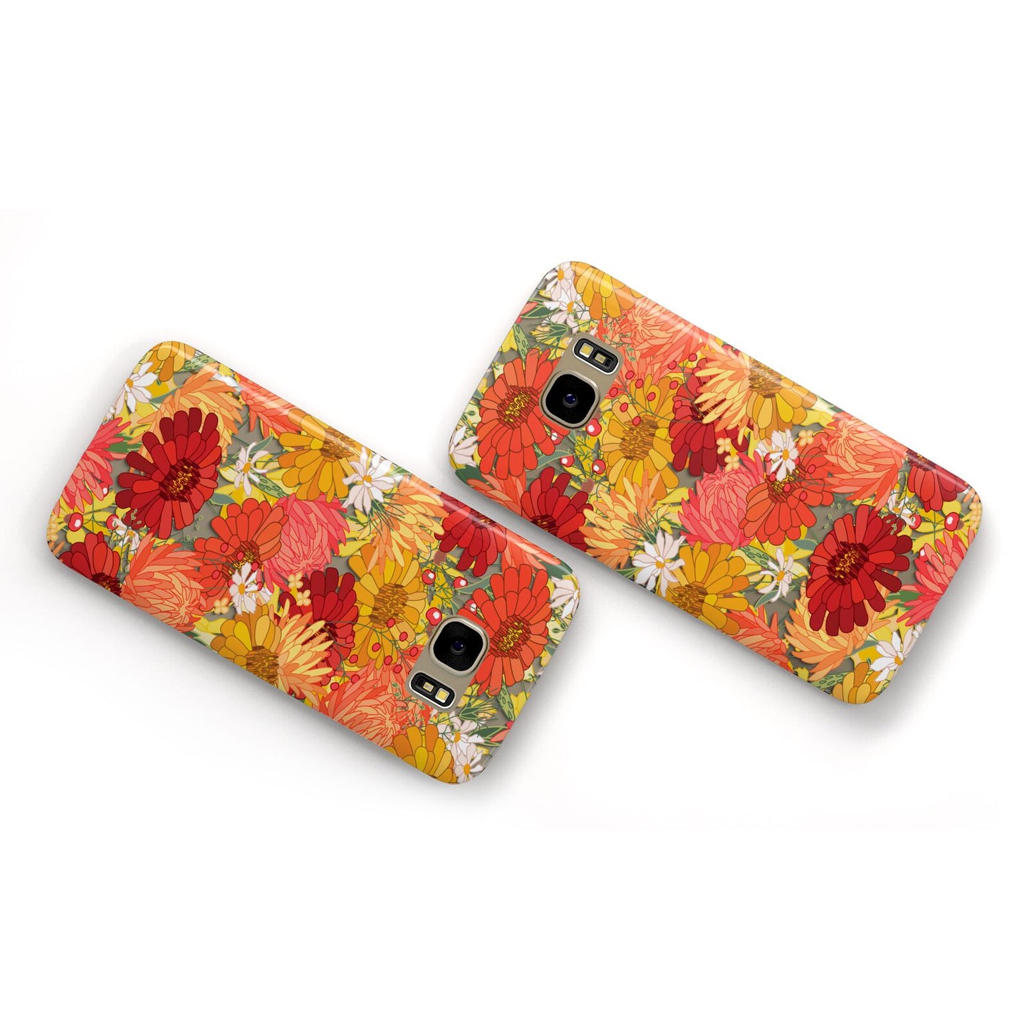 Floral Gerbera Samsung Galaxy Case Flat Overview