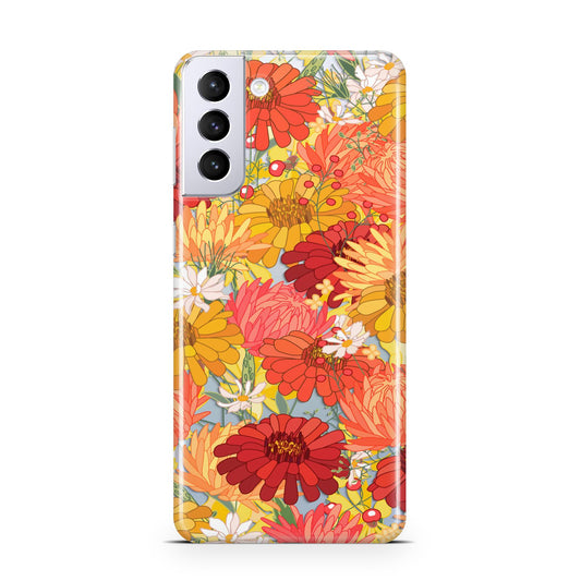 Floral Gerbera Samsung S21 Plus Phone Case