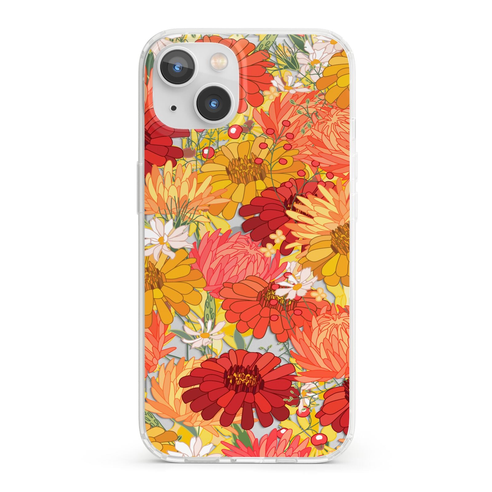 Floral Gerbera iPhone 13 Clear Bumper Case
