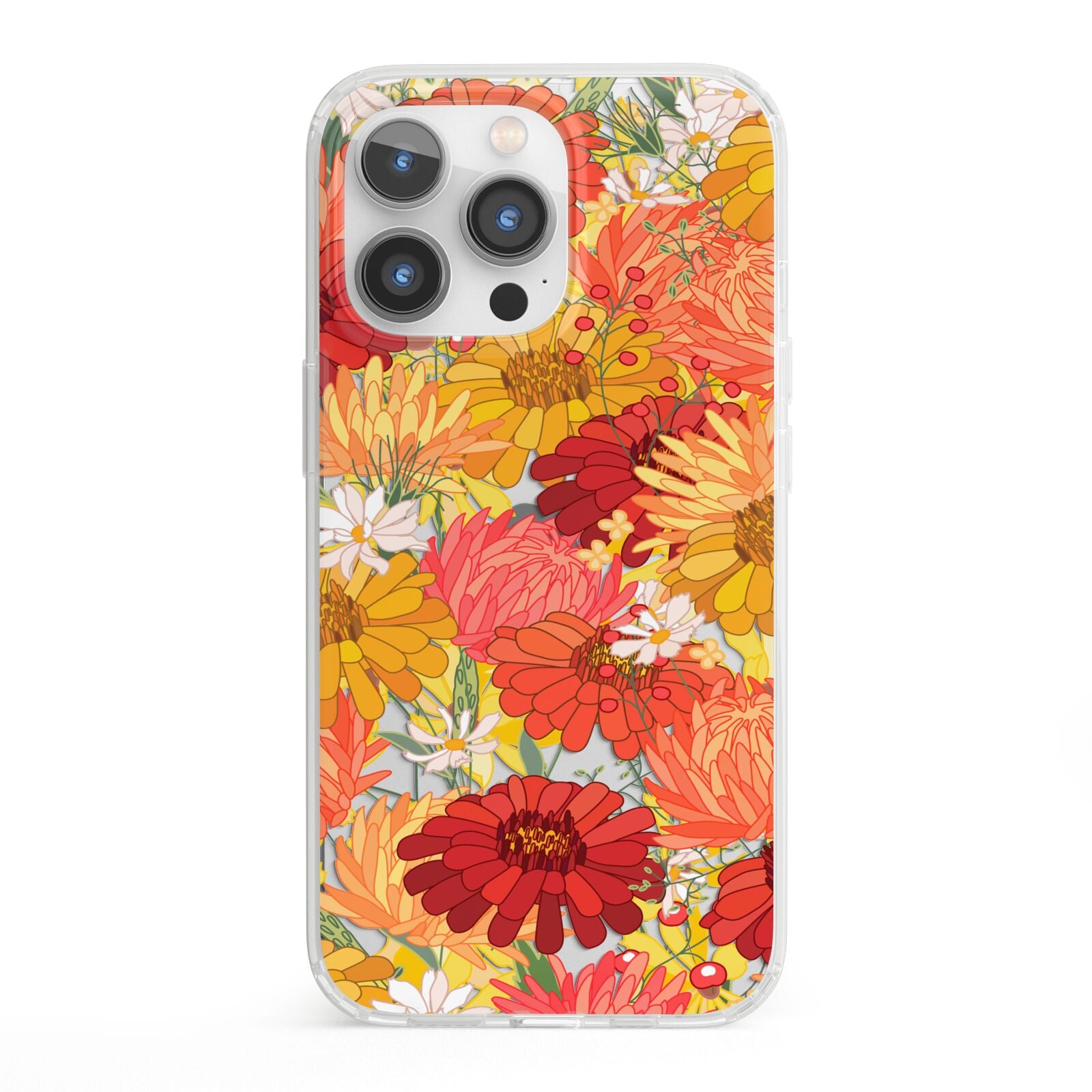 Floral Gerbera iPhone 13 Pro Clear Bumper Case