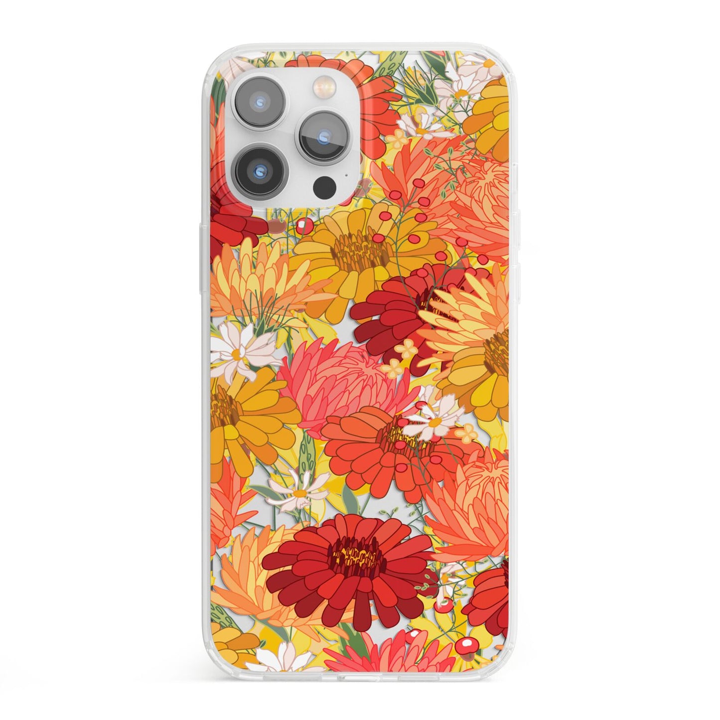 Floral Gerbera iPhone 13 Pro Max Clear Bumper Case
