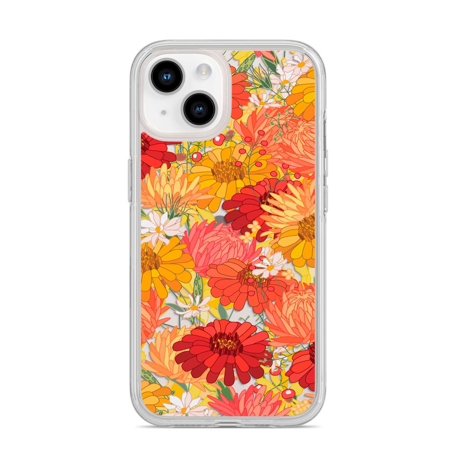 Floral Gerbera iPhone 14 Clear Tough Case Starlight