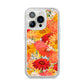 Floral Gerbera iPhone 14 Pro Glitter Tough Case Silver