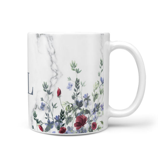 Floral Marble Monogram Personalised 10oz Mug