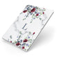 Floral Marble Monogram Personalised Apple iPad Case on Silver iPad Side View