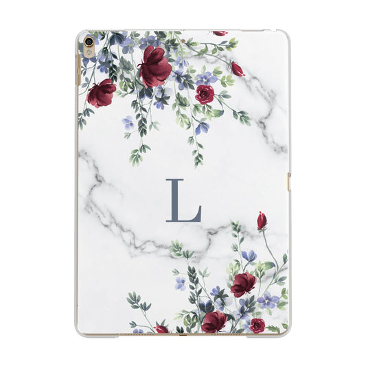 Floral Marble Monogram Personalised Apple iPad Gold Case