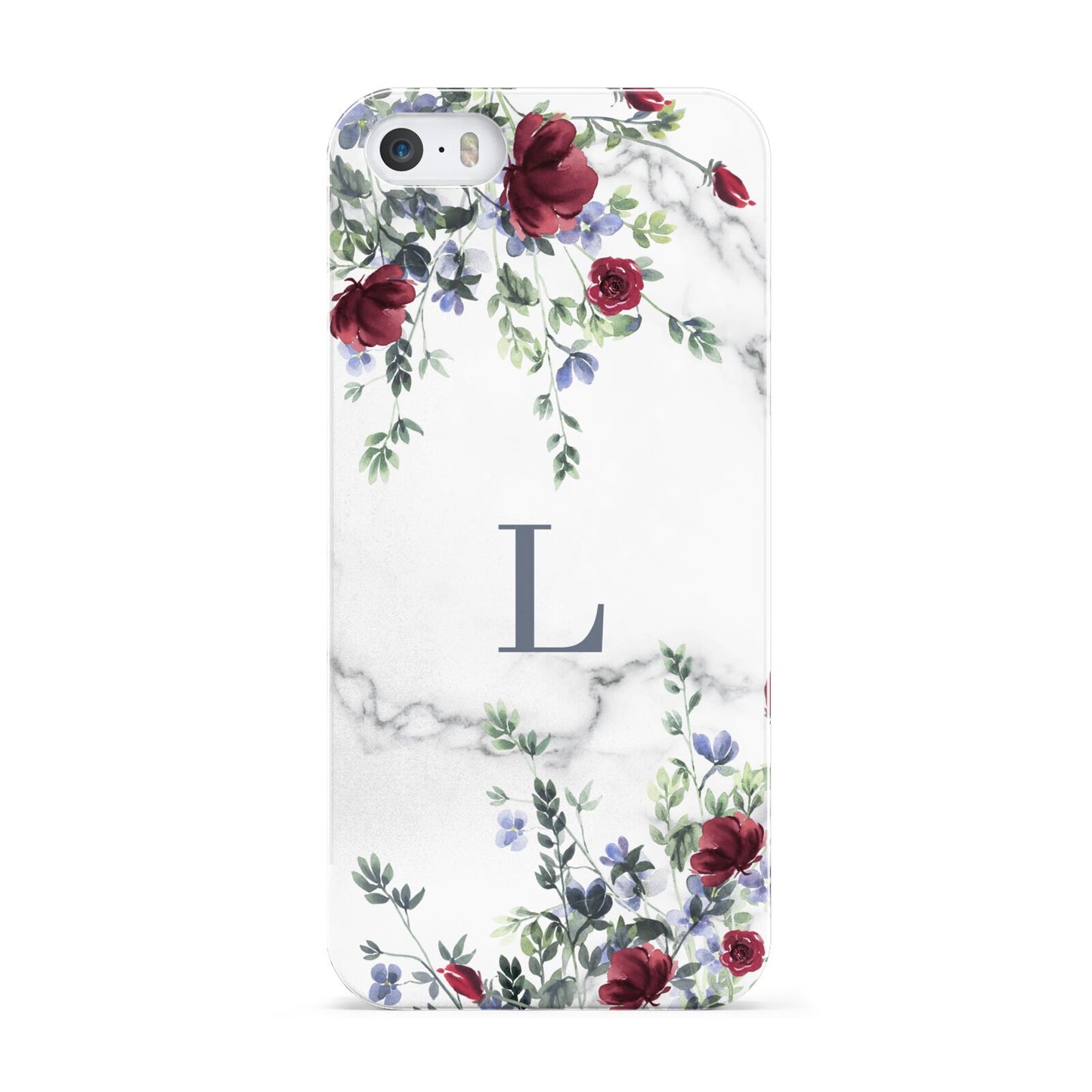 Floral Marble Monogram Personalised Apple iPhone 5 Case