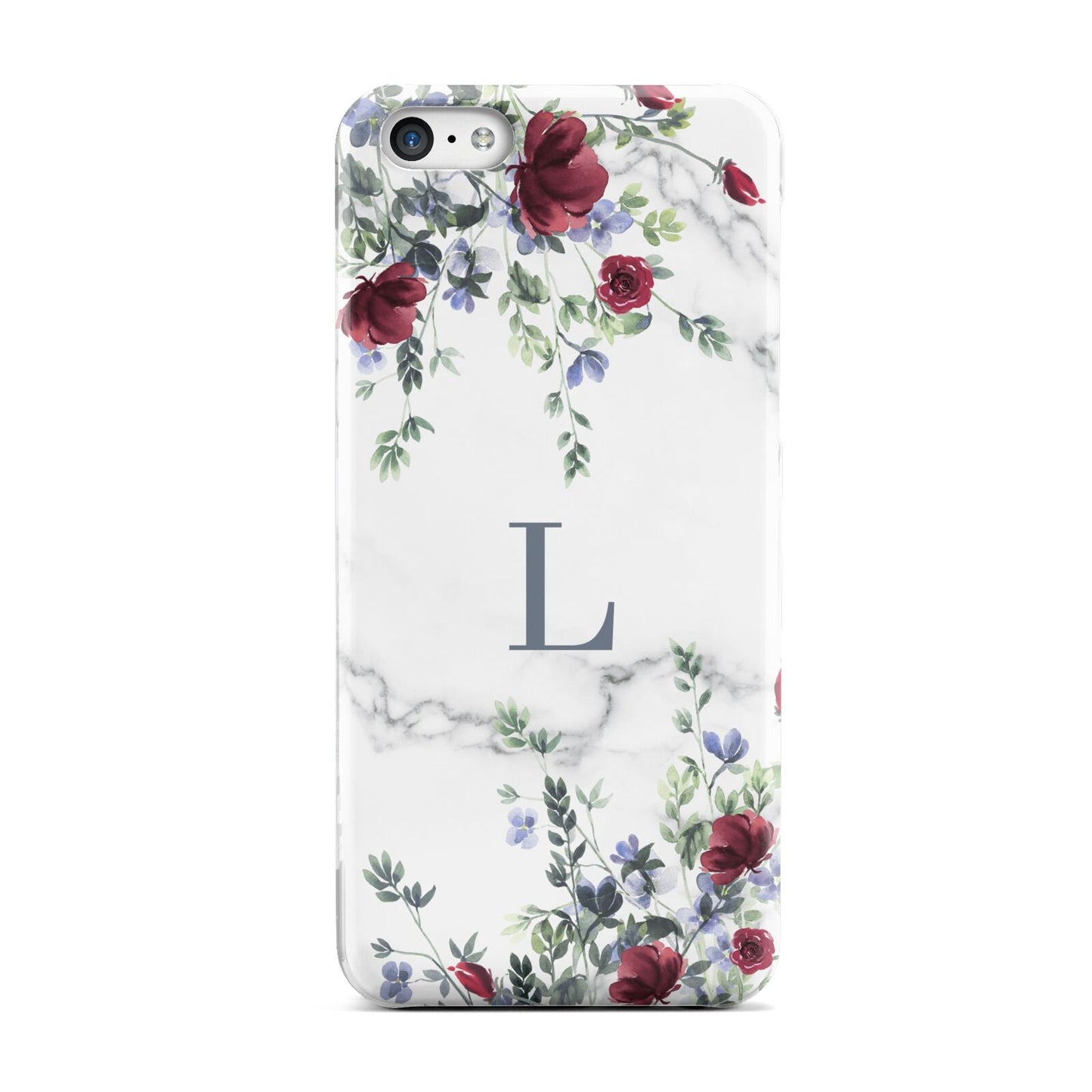 Floral Marble Monogram Personalised Apple iPhone 5c Case