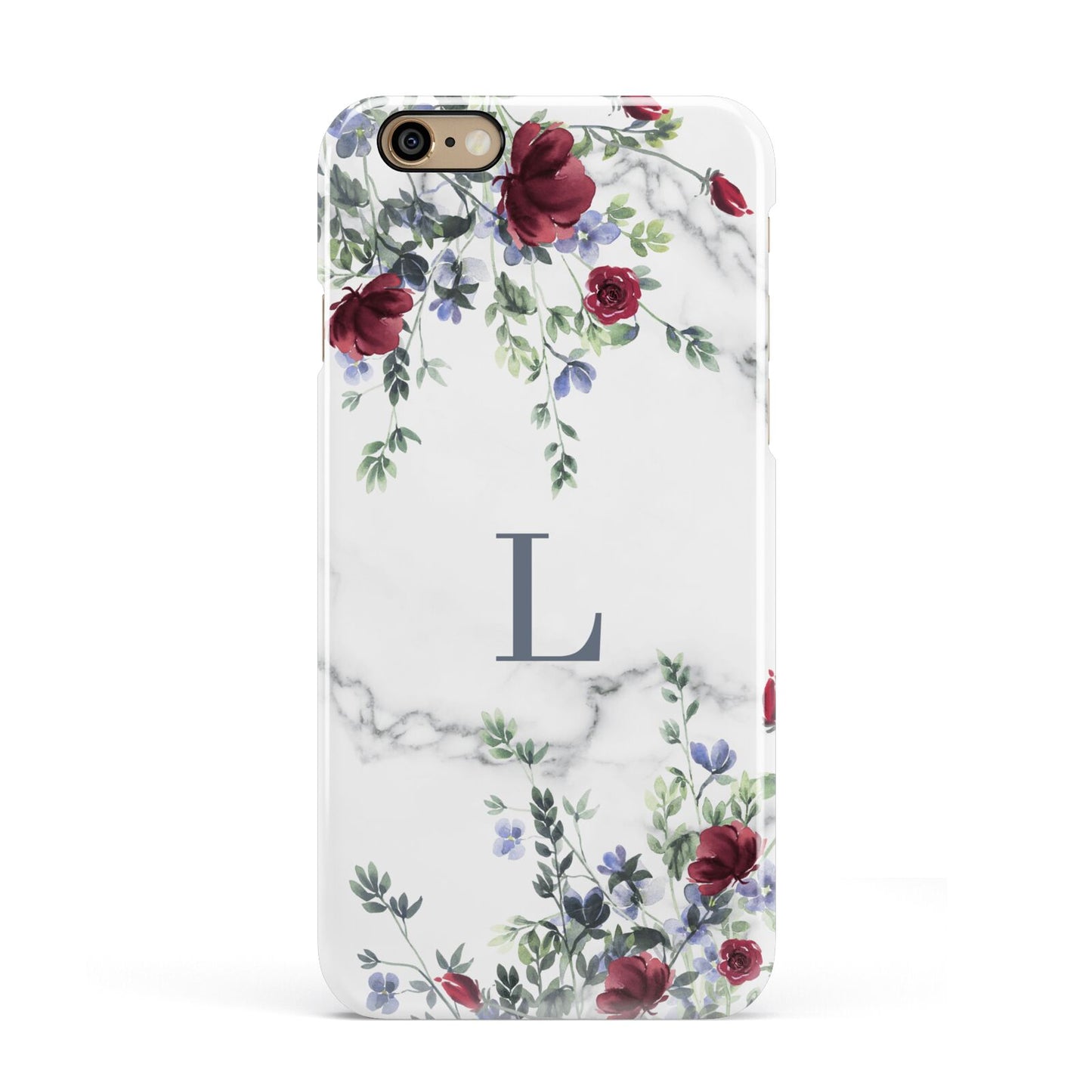 Floral Marble Monogram Personalised Apple iPhone 6 3D Snap Case