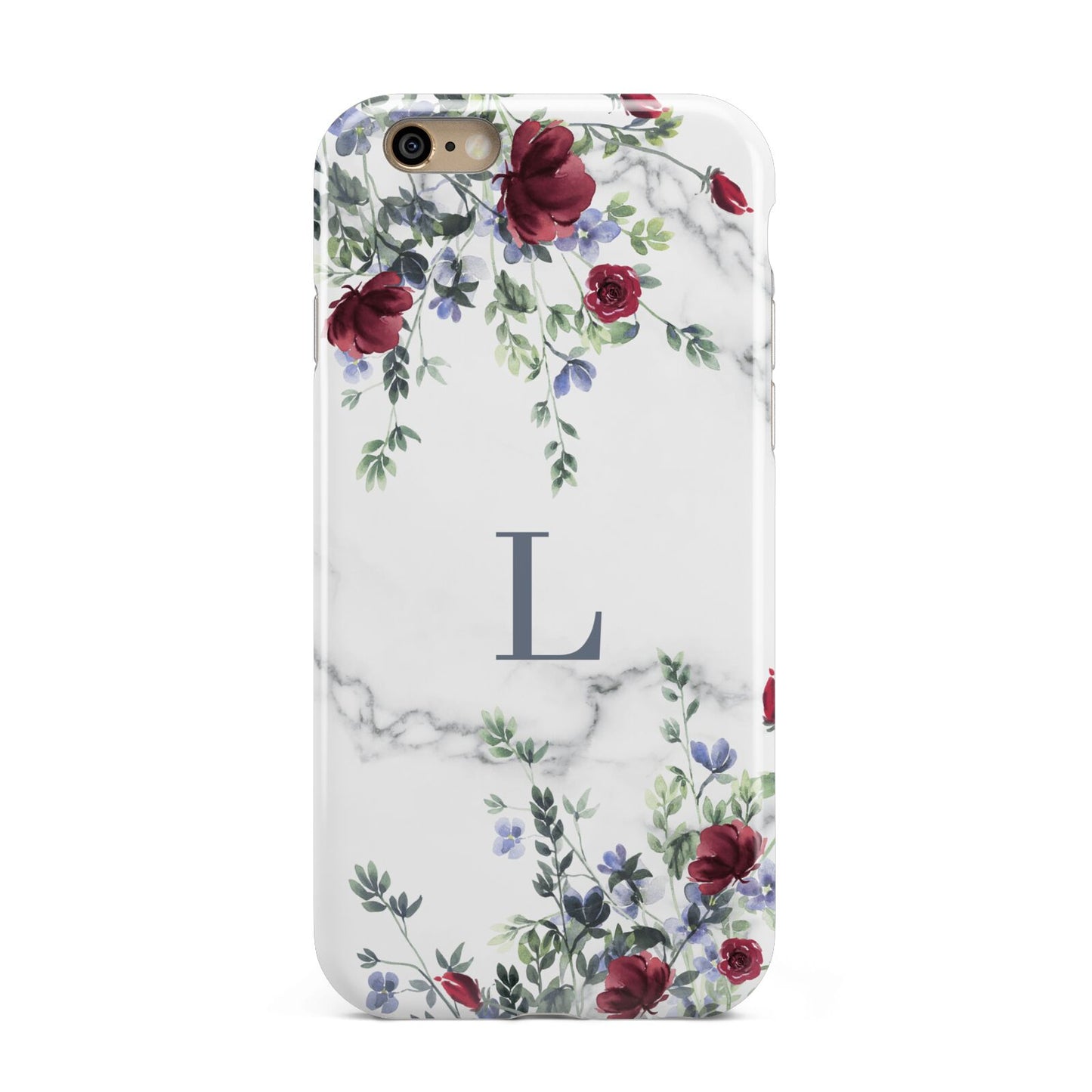 Floral Marble Monogram Personalised Apple iPhone 6 3D Tough Case
