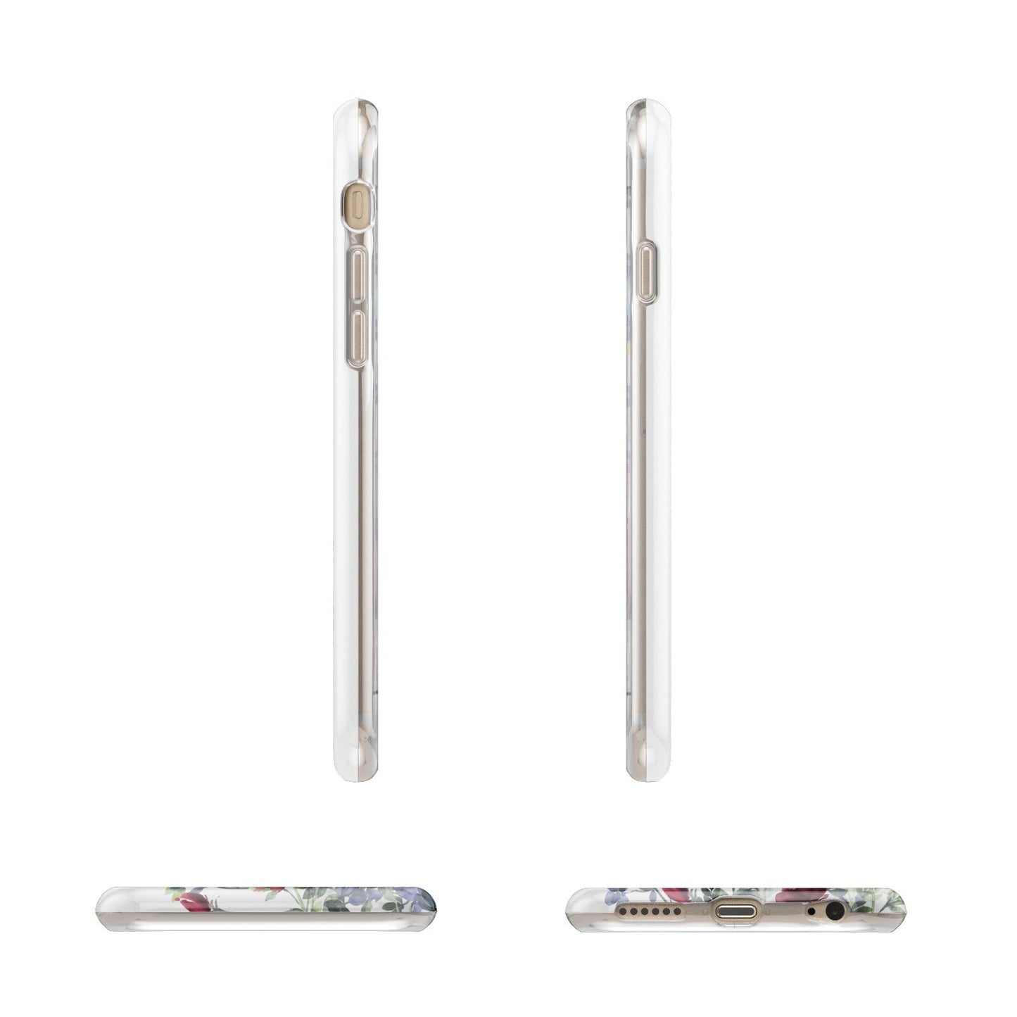 Floral Marble Monogram Personalised Apple iPhone 6 3D Wrap Tough Case Alternative Image Angles