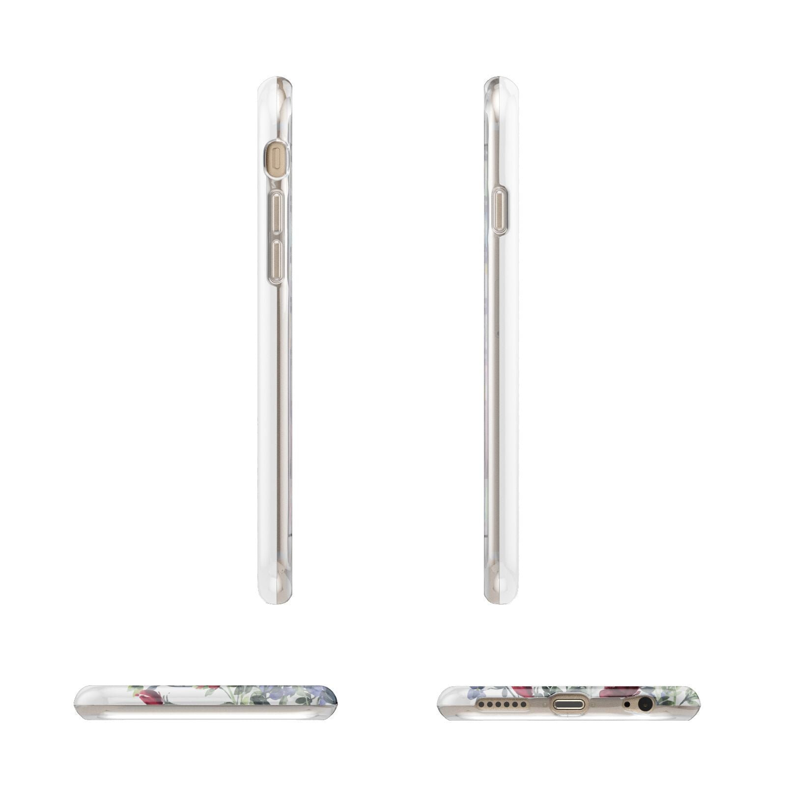 Floral Marble Monogram Personalised Apple iPhone 6 3D Wrap Tough Case Alternative Image Angles