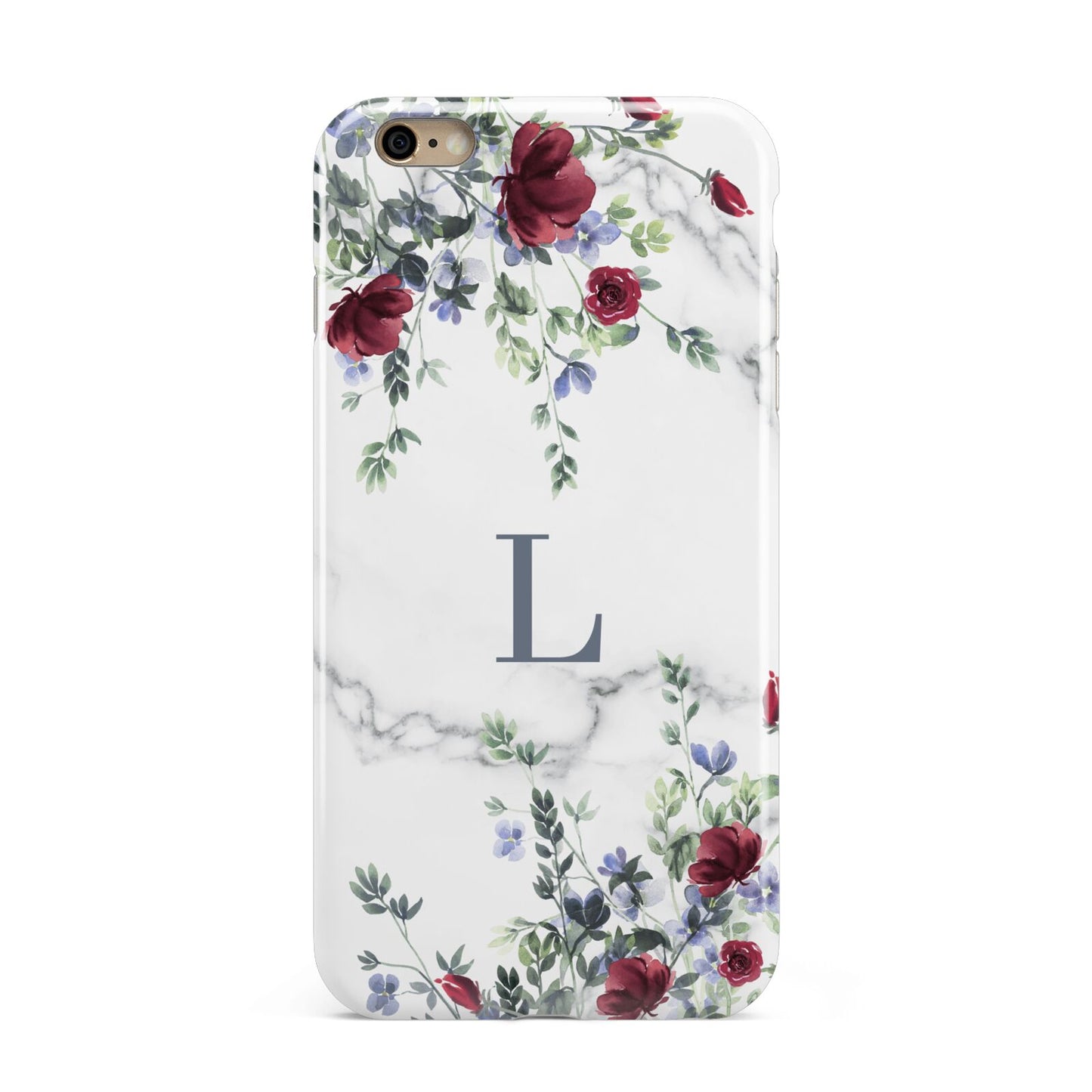 Floral Marble Monogram Personalised Apple iPhone 6 Plus 3D Tough Case