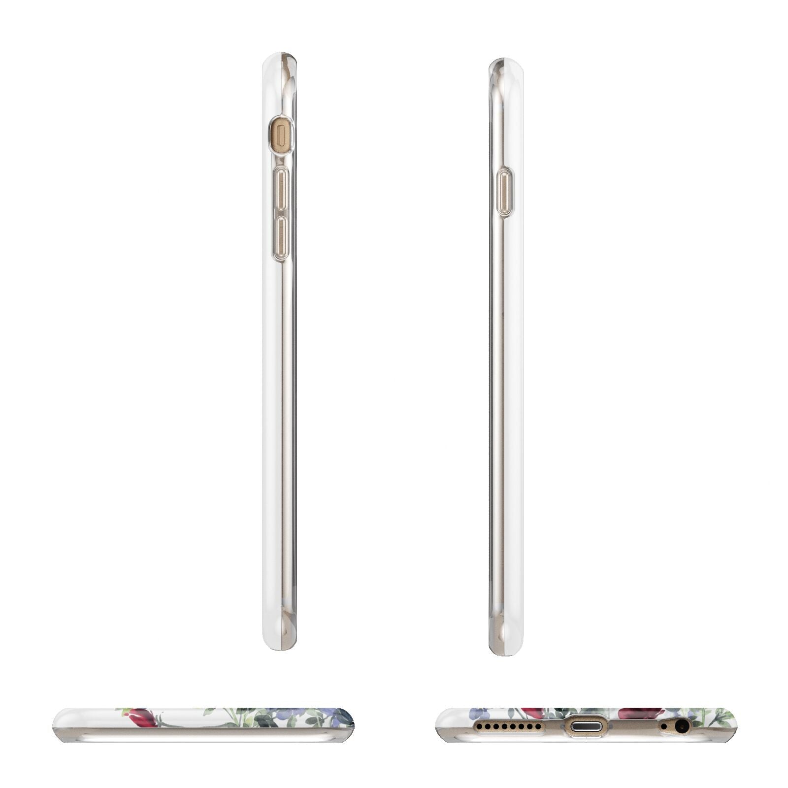 Floral Marble Monogram Personalised Apple iPhone 6 Plus 3D Wrap Tough Case Alternative Image Angles