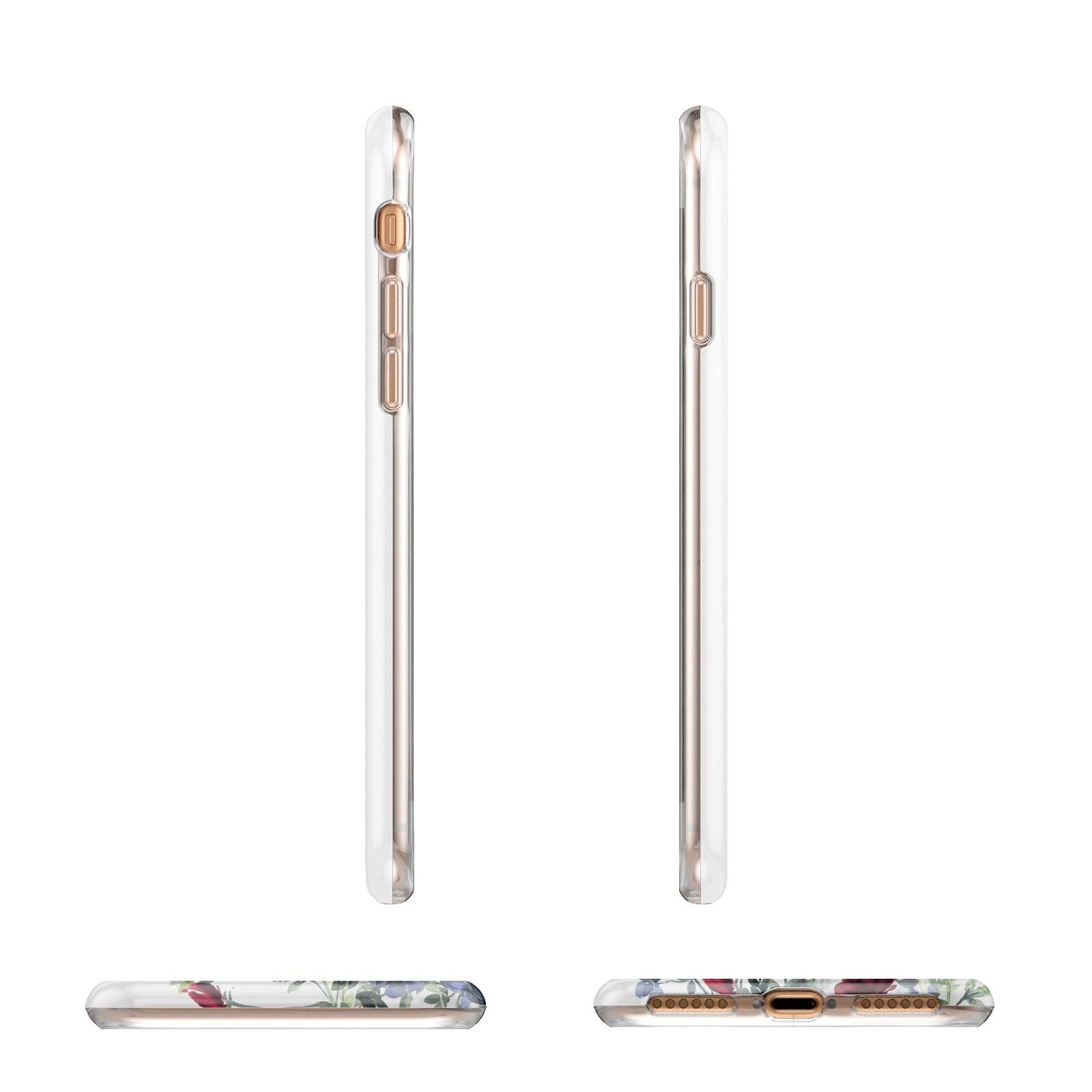 Floral Marble Monogram Personalised Apple iPhone 7 8 3D Wrap Tough Case Alternative Image Angles