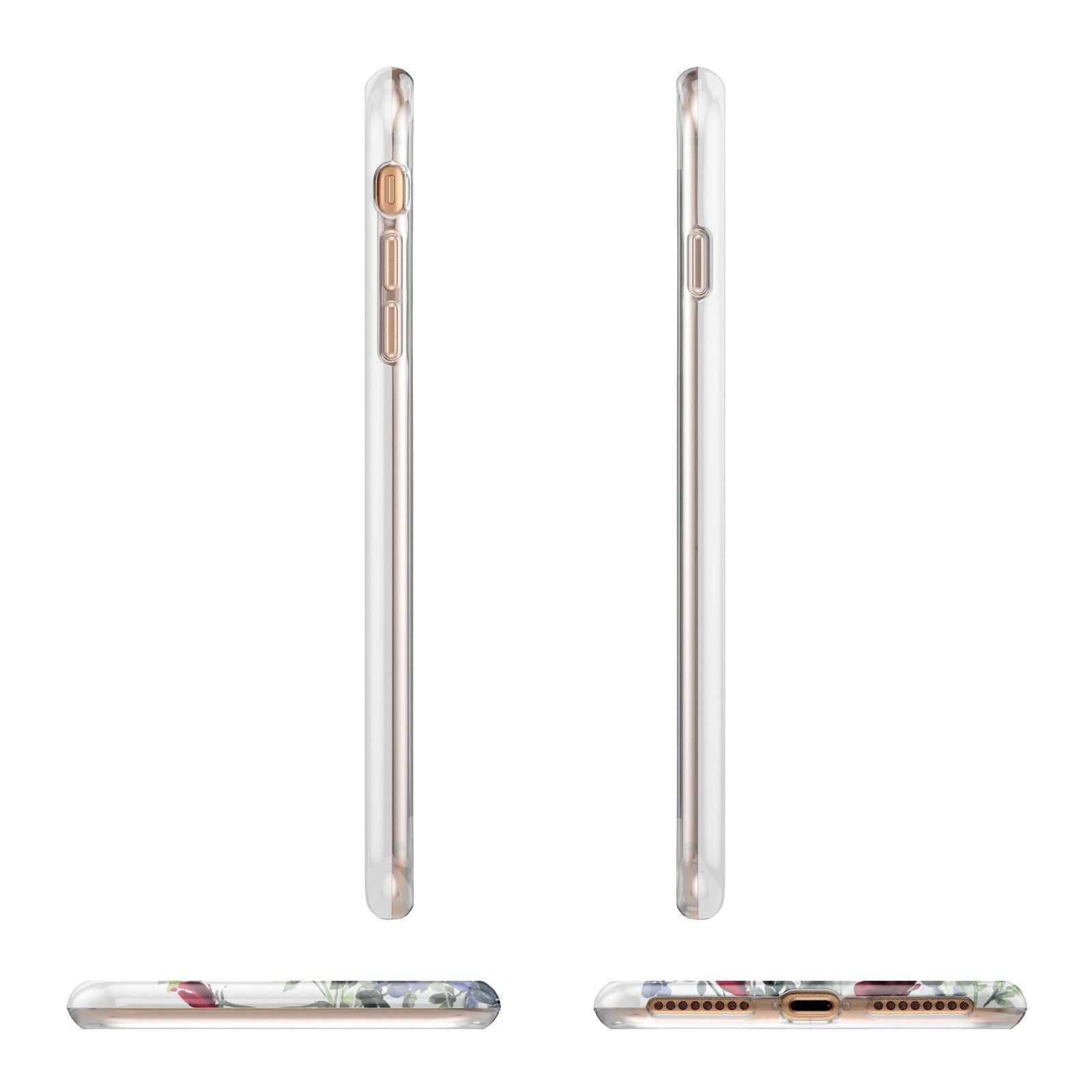 Floral Marble Monogram Personalised Apple iPhone 7 8 Plus 3D Wrap Tough Case Alternative Image Angles