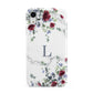Floral Marble Monogram Personalised Apple iPhone XR White 3D Tough Case