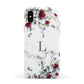 Floral Marble Monogram Personalised Apple iPhone XS 3D Tough