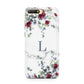 Floral Marble Monogram Personalised Huawei Y6 2018