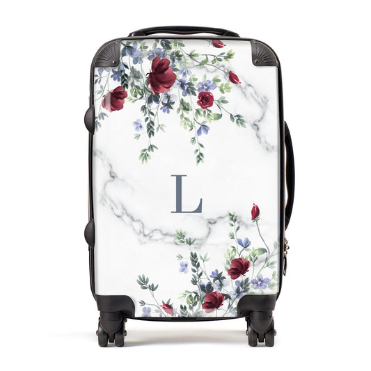 Floral Marble Monogram Personalised Suitcase