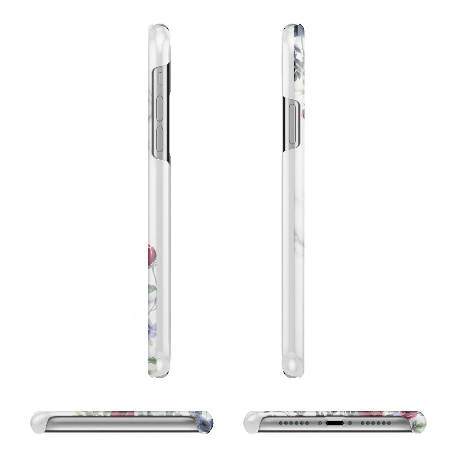 Floral Marble Monogram Personalised iPhone 11 Pro 3D Snap Case Angle Images