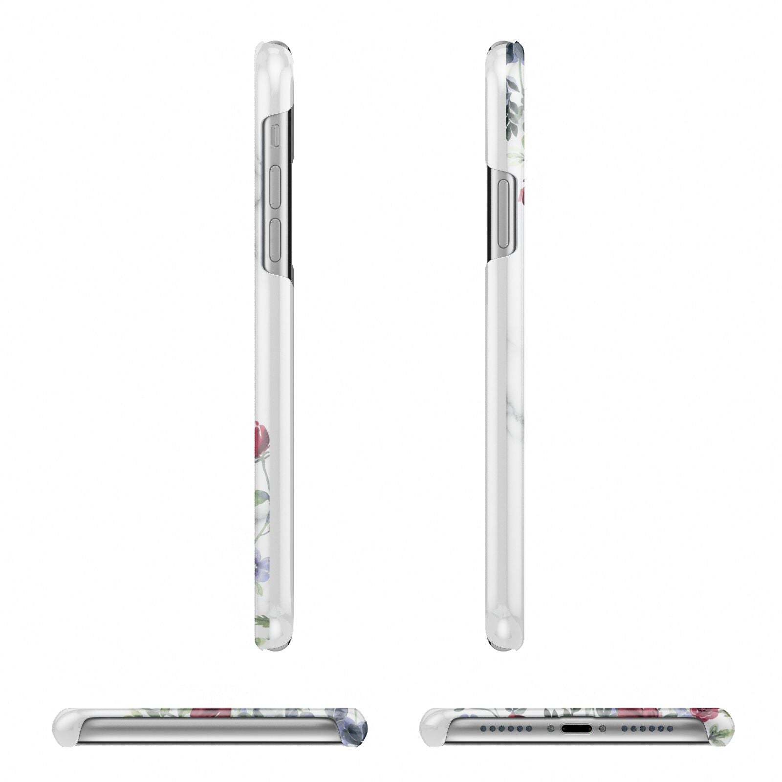 Floral Marble Monogram Personalised iPhone 11 Pro 3D Snap Case Angle Images