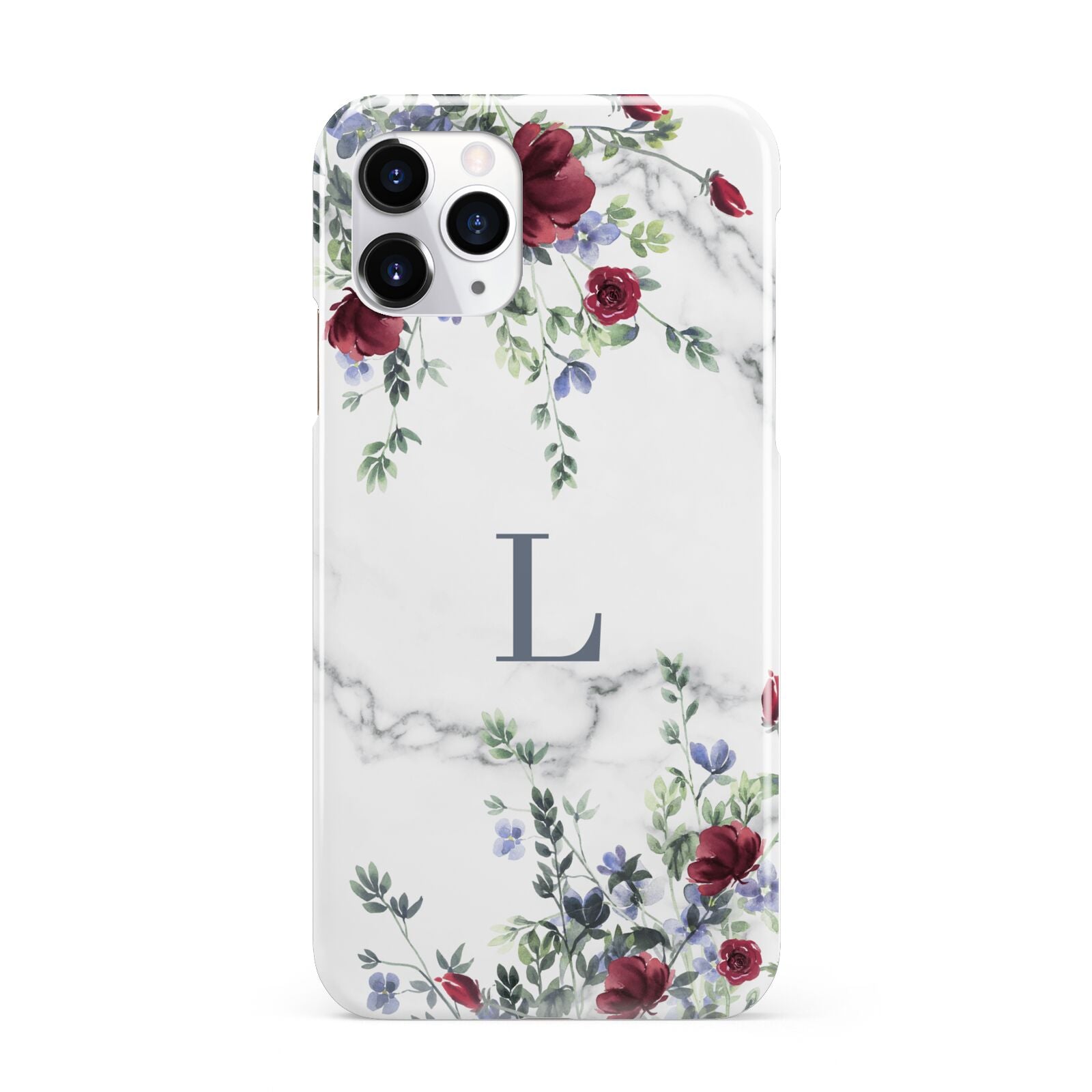 Floral Marble Monogram Personalised iPhone 11 Pro 3D Snap Case