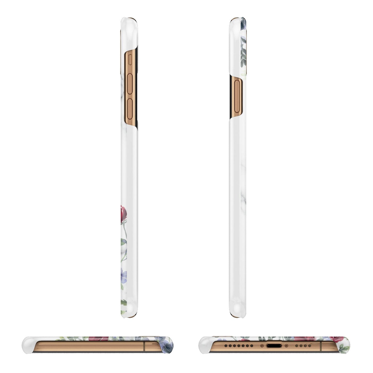 Floral Marble Monogram Personalised iPhone 11 Pro Max 3D Snap Case Angle Images