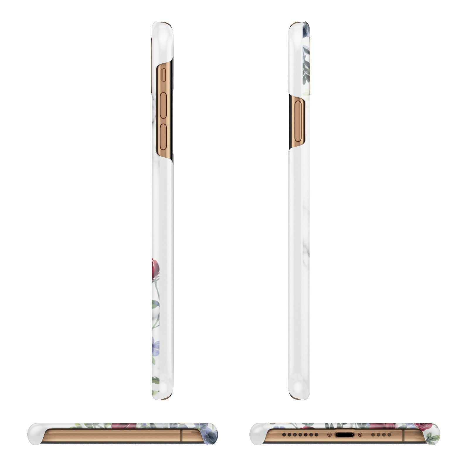 Floral Marble Monogram Personalised iPhone 11 Pro Max 3D Snap Case Angle Images