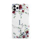 Floral Marble Monogram Personalised iPhone 11 Pro Max 3D Snap Case