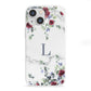 Floral Marble Monogram Personalised iPhone 13 Mini Clear Bumper Case