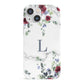 Floral Marble Monogram Personalised iPhone 13 Mini Full Wrap 3D Snap Case