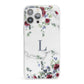 Floral Marble Monogram Personalised iPhone 13 Pro Max Clear Bumper Case