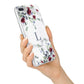 Floral Marble Monogram Personalised iPhone 7 Plus Bumper Case on Silver iPhone Alternative Image