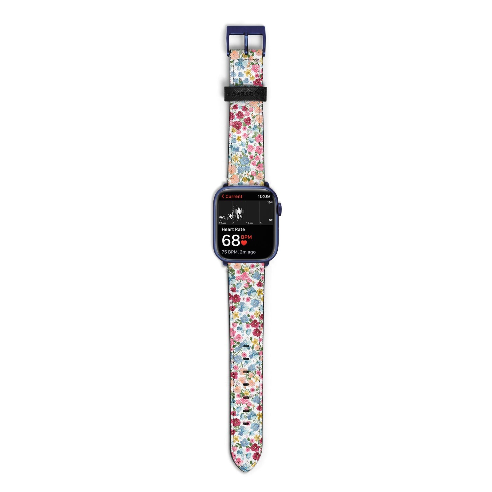 Floral Meadow Apple Watch Strap Size 38mm with Blue Hardware