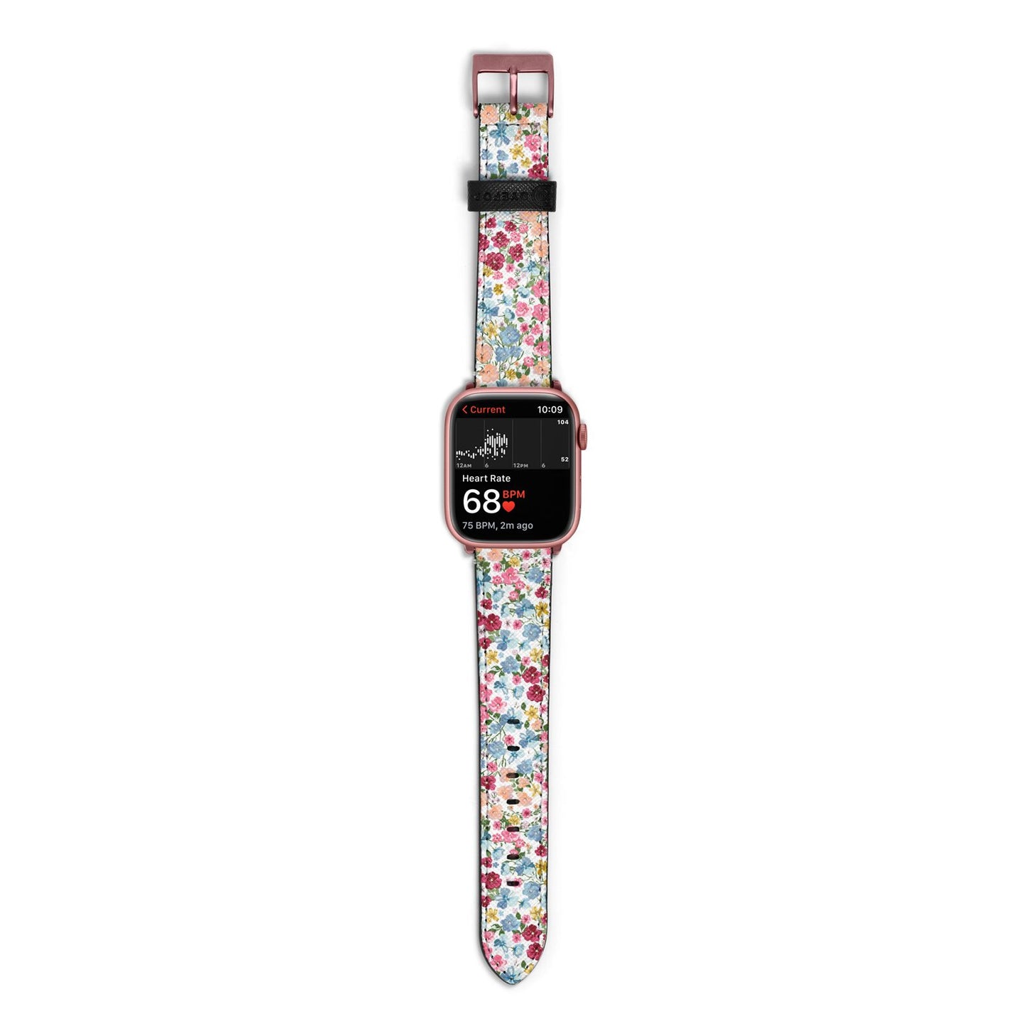 Floral Meadow Apple Watch Strap Size 38mm with Rose Gold Hardware