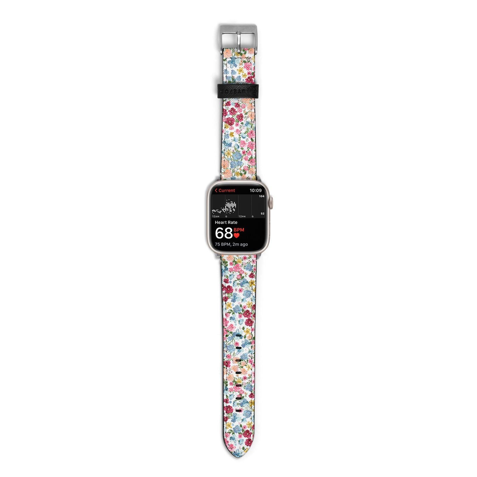 Floral Meadow Apple Watch Strap Size 38mm with Silver Hardware
