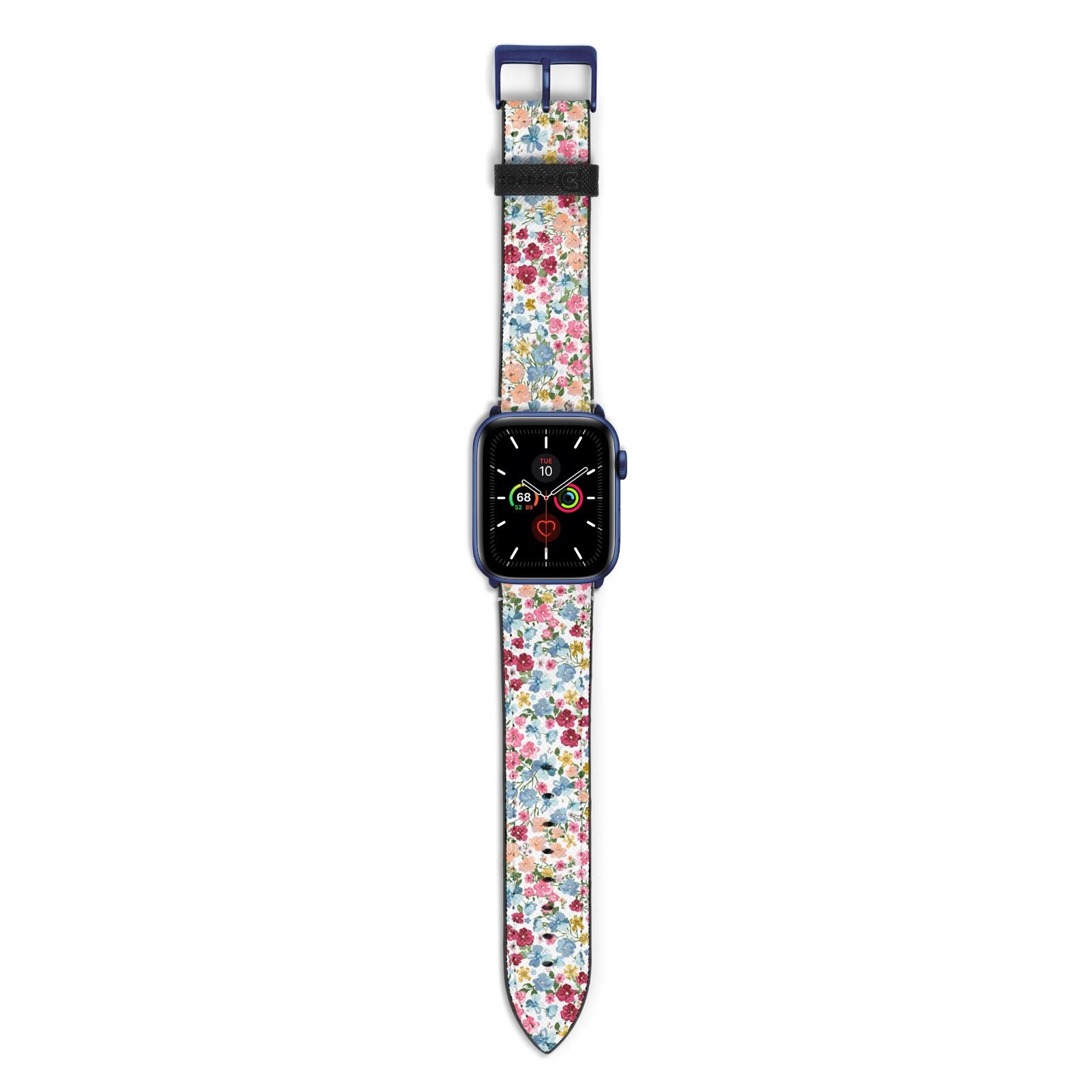 Floral Meadow Apple Watch Strap with Blue Hardware
