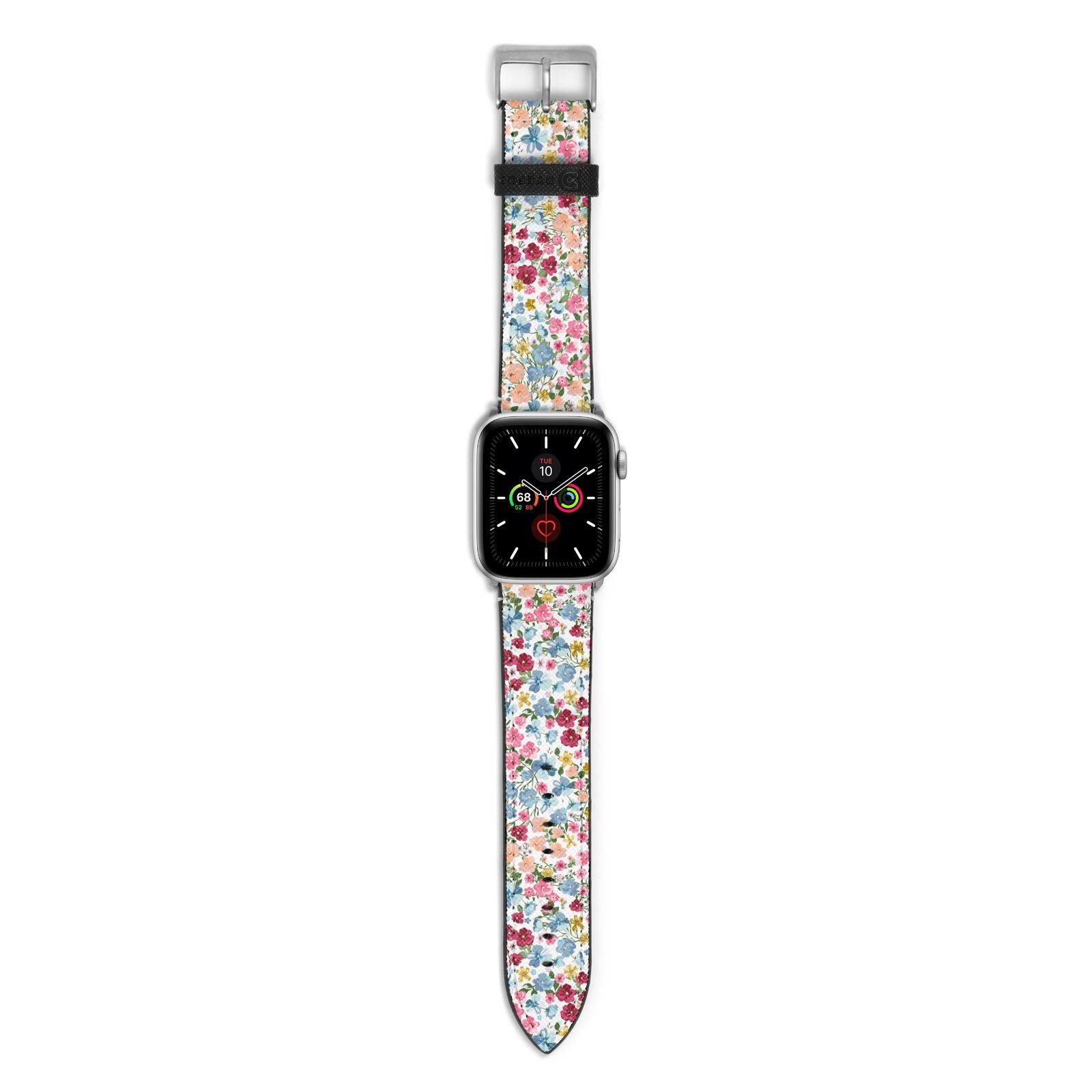 Floral Meadow Apple Watch Strap with Silver Hardware