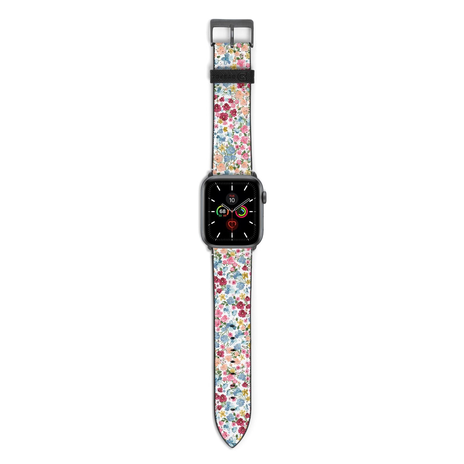 Floral Meadow Apple Watch Strap with Space Grey Hardware