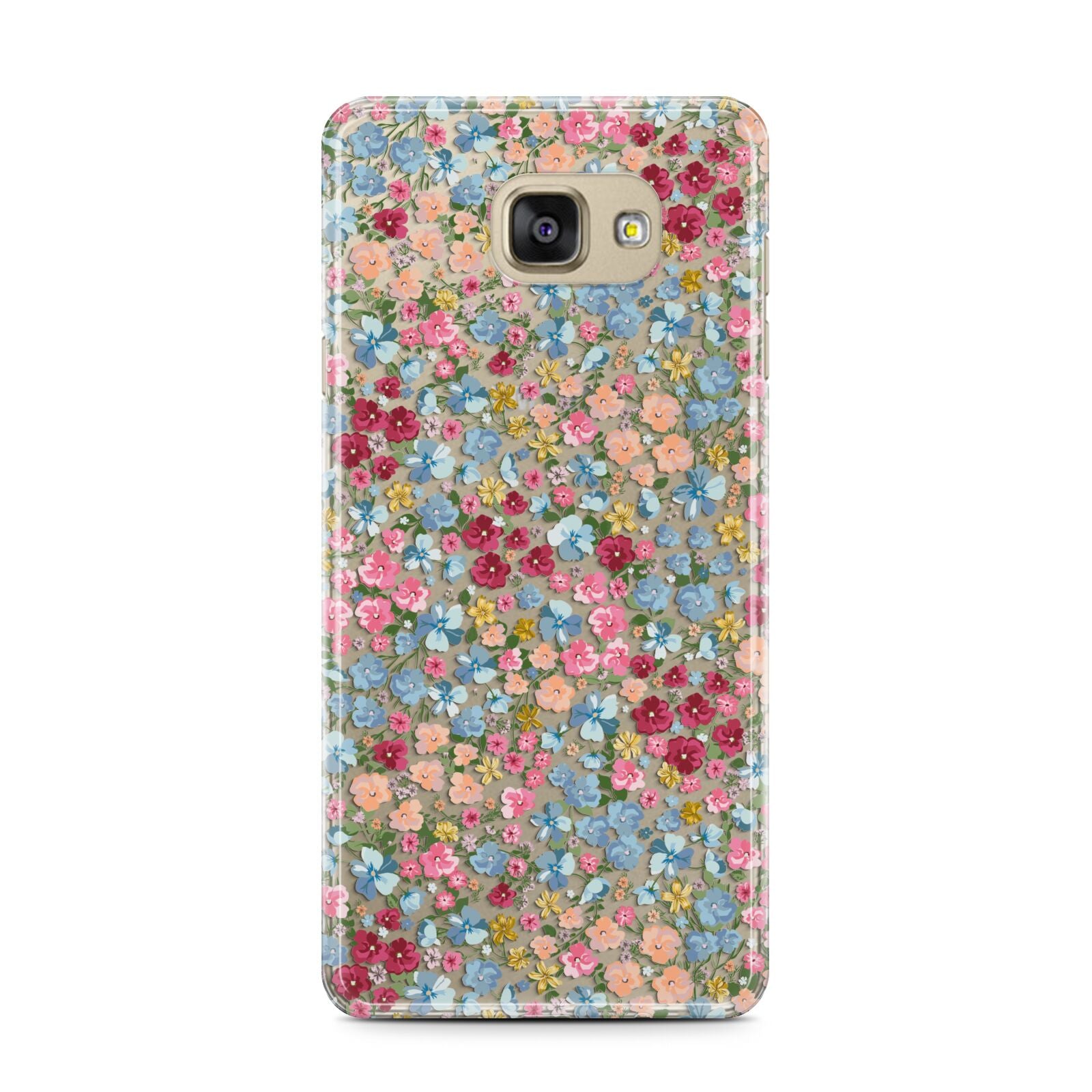 Floral Meadow Samsung Galaxy A7 2016 Case on gold phone