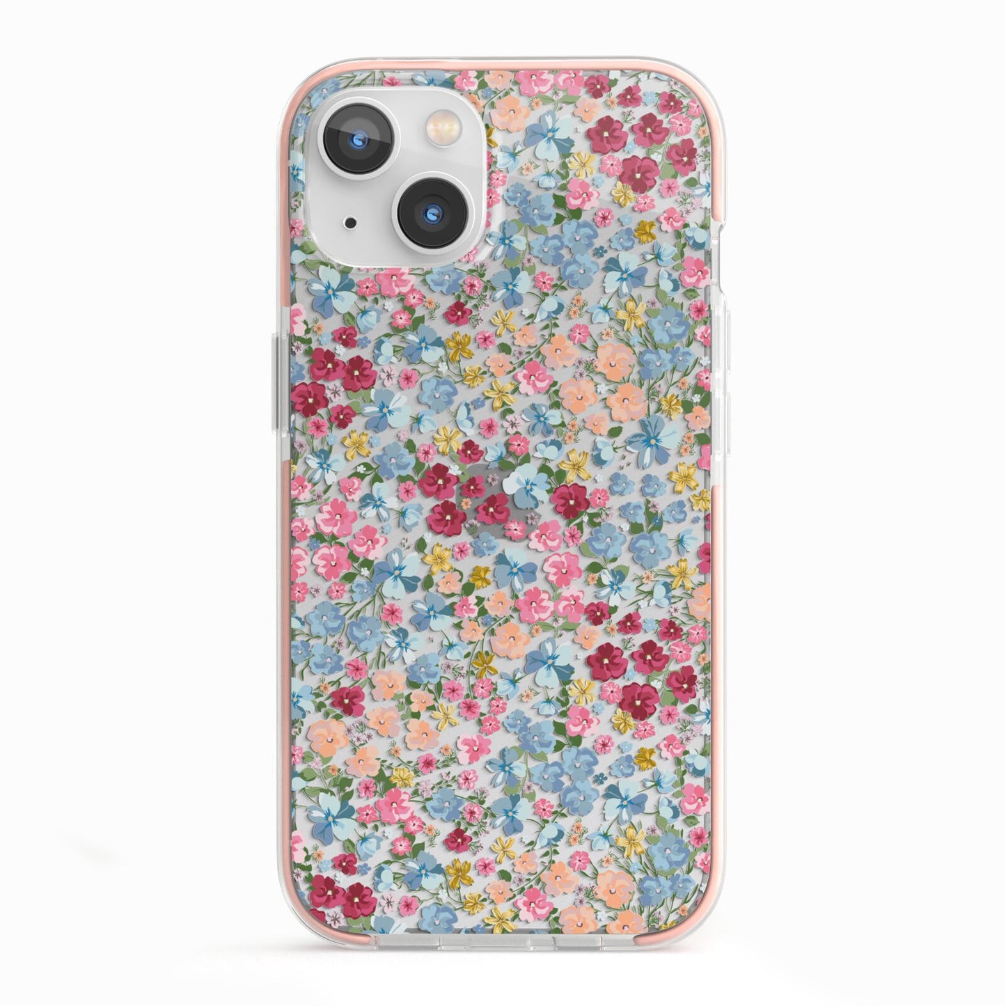 Floral Meadow iPhone 13 TPU Impact Case with Pink Edges
