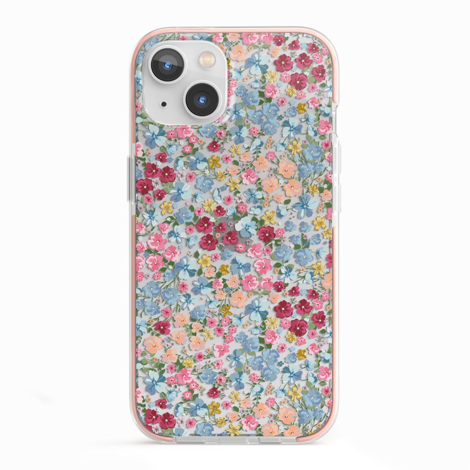 Floral Meadow iPhone 13 TPU Impact Case with Pink Edges